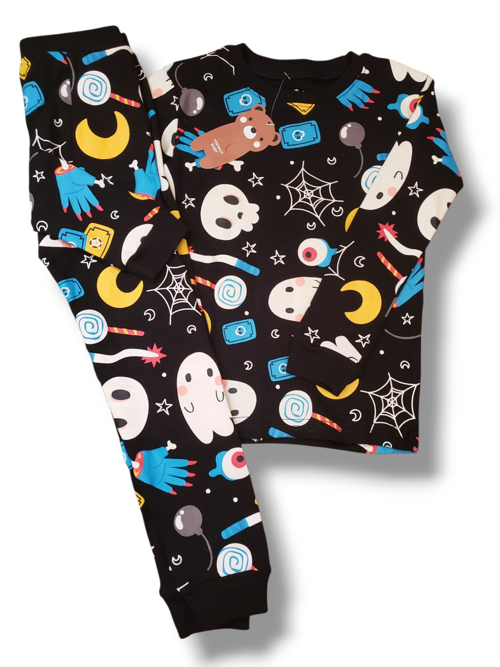 Vaenait Baby Horror Night 3T Boys Black Glow in the Dark Pajama PJ Set NEW